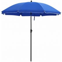 Acaza - Parasol à bâton - ø 160 cm - octogonal - inclinable - avec sac de transport - bleu