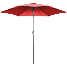 Parasol droit 3m en aluminium rouge