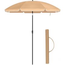 Songmics - Parasol de 160 cm, Protection Solaire upf 50+, Inclinable sur 30° dans les 2 sens, Hauteur Réglable, avec Sac de Transport, pour Balcon,
