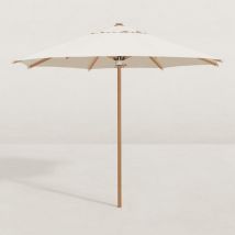 Parasol droit rond Julian tissu ivoire Ø300 cm
