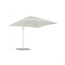 Parasol Eden avec bras en bois blanc naturel 3x3 m