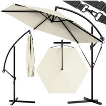 Parasol de jardin extérieur en aluminium Parasol déporté inclinable Ø300cm ou Ø330cm avec manivelle Protection uv Beige, 350cm (de) - Kingsleeve