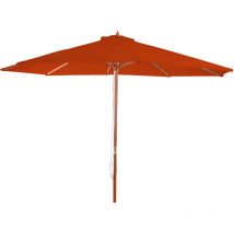 Parasol Florida - parasol de marché - ø 3 -5m polyester/bois 7kg - terre-cuite