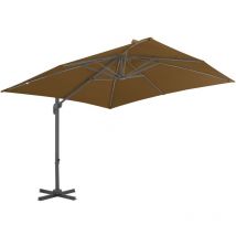 Inlife Parasol en porte-à-faux avec mât en aluminium 300x300 cm Taupe