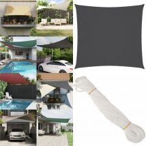 Parasol en tissu oxford carré 4x4 m anthracite - Parasol - Voile Solaire - Parasol Carré - Parasol Extérieur - Protection Solaire - Home & Living