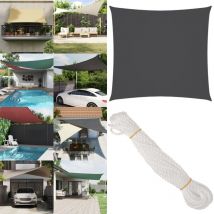 Parasol en tissu oxford carré 5x5 m anthracite - Parasol - Voile Solaire - Parasol Carré - Parasol Extérieur - Protection Solaire - Home & Living