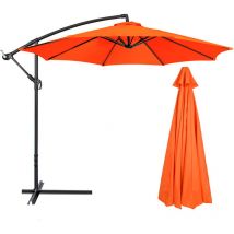 Parasol extérieur, imperméable et résistant aux uv, parasol de remplacement pour terrasse (sans pied) orange, convient à 2.7m, 8 oses - Jeffergarden