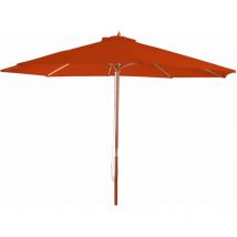 Parasol Florida, parasol de marché, ø 3m polyester/bois, terre-cuite
