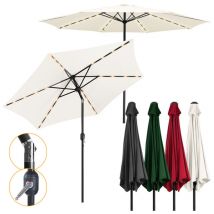 Parasol - parasol jardin, parasol deporté, parasol de balcon - 270 cm Beige, Parapluie hawaïen, Parapluie d'extérieur, vec led - Tolletour