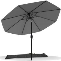 Parasol inclinable ø 2,7 x h 2,4 m avec housse de protection gris - Anti-UV, imperméable