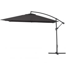 Parasol jardin déporté Alu "Ilios 3" - Carré - 3 x3 m - Noir
