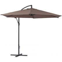 Parasol jardin déporté Alu "Ilios" - Rond - Ø 3 m - Taupe