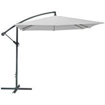 Parasol lateral cuadrado gris claro 250x250 cm