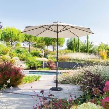 Parasol droit rond inclinable LOOMPA Blé 3M - Hespéride