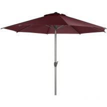 Parasol droit rond Loompa bordeaux 3m en aluminium - Hespéride