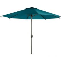 Hesperide - Parasol droit rond Loompa bleu canard 3m en aluminium - Hespéride
