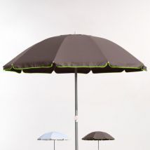 Beachline - Parasol de mer Plage 220 Cm Coton Coupe-Vent Edition Limitée Roma Fluo - Marron