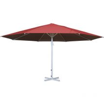 Parasol Meran II, gastronomie, parasol pour marché,Ø 5m polyester, poteau alu blanc 28 kg, rouge sans support