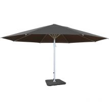 Parasol Meran II, gastronomie, parasol pour marché Ø 5m, poteau alu,blanc 28 kg, anthracite avec support