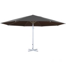 Parasol Meran II, gastronomie, parasol pour marché, Ø 5m, poteau alu blanc 28 kg, anthracite sans support