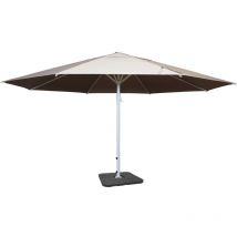 Parasol Meran ii, gastronomie, parasol pour marché, ø 5m, poteau alu,blanc 28 kg, crème-beige avec support