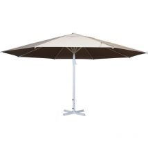 Parasol Meran II, gastronomie, parasol pour marché, 5m, poteau alu blanc 28 kg, crème-beige sans support