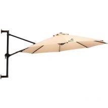 Maxxgarden - Parasol de balcon Ø270 cm - Parasol de balcon - Garde-corps de balcon parasol - Balcon parapluie - Taupe