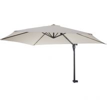 Parasol de mur Casoria, parasol déporté pour balcon ou terrasse, 3m inclinable, crème