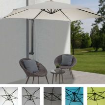 Mendler - Parasol mural Casoria, parasol feux de circulation 3m inclinable, polyester aluminium/acier 9kg - lavande