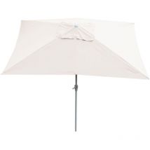 [JAMAIS UTILISÉ] Parasol en aluminium N23, 2x3m, rectangulaire, inclinable, inoxydable, crème