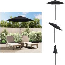 Parasol Noir 200x224 cm Aluminium - Parasol Noir - Parasol Extérieur - Parasol Inclinable - Parasol Aluminium - Parasol Jardin