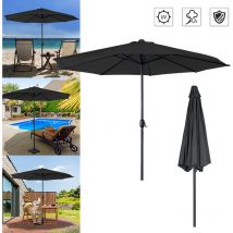 Hengmei - Parasol Parasol de jardin 350 cm, 3,5 m, gris foncé (angle non réglable)