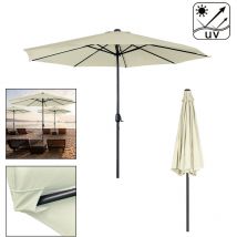 Parasol Parasol de jardin 350 cm, 3,5 m, beige (angle non réglable) HENGMEI