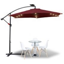 Parasol - parasol jardin, parasol, parasol de balcon - 350 cm Rouge mit led