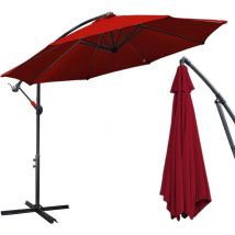 Parasol - parasol jardin, parasol, parasol de balcon - 300 cm Rouge