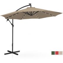 Uniprodo - Parasol Pendulum umbrella ø 300 cm tiltable upf 50+ led lighting