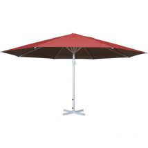 Parasol pour restauration ø 5m mât polyester/aluminium blanc 28kg rouge sans pied 040003858