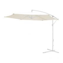 Jardibricodeco - parasol professionnel tissu blanc aluminium-beige φ3m