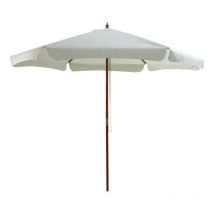 Parasol professionnel trigo bois tissu blanc cassé φ3m