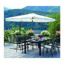 Moia Spa - Parasol rectangulaire 3x2 mètres avec structure en aluminium gris anthracite et bâche écrue - Bracciano