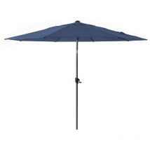 Proloisirs - Parasol droit aluminium manivelle - grey mat / bleu ø 300 cm