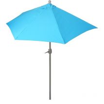 Parasol Parla en alu, hémicycle, parasol de balcon UV 50+, 300cm turquoise sans pied