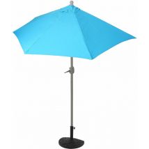 Parasol Parla en alu, hémicycle, parasol de balcon uv 50+, 300cm turquoise avec pied