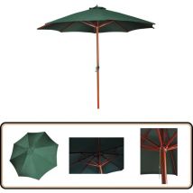 Parasol Vert 258 cm - Parasol De Jardin - Parasol Vert - Parasol Rectangulaire - Parasol Avec Manche - Parasol 3 Mètres