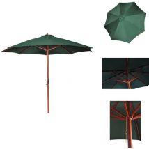 Parasol Vert 258 cm - Parasol De Jardin - Parasol Vert - Parasol Rectangulaire - Parasol Avec Manche - Parasol 3 Mètres