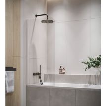 Badplaats - Vasca da bagno Torino da 5 mm con rivestimento nano, parete doccia 60 x 140 cm