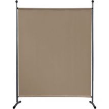 Quick-star - Paravent 150 x 190 cm Stoff Raumteiler Groß Stellwand Trennwand Balkon Sichtschutz Beige