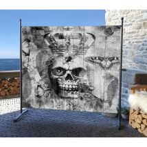 Quick-star - Paravent 180 x 180 cm skull Séparateur de tissu Jardin Balcon Écran de confidentialité partition