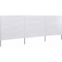 Paravent 3 panneaux Tissu 400 x 120 cm Blanc