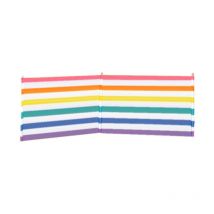 Marbueno - Paravent 3 Poteaux Acier Polyester Rayures Couleurs 240X80 cm Plage, Piscine, Jardin